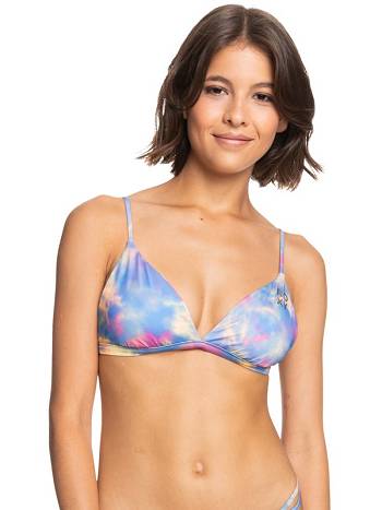 Roxy Pop Surf Reversible Fixed Triangle Women's Bikinis blue wash | SG_LW2666