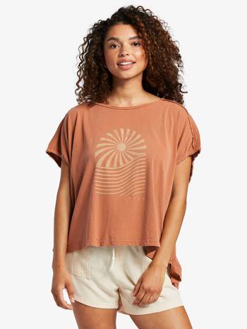 Roxy Portal Paradise Muscle Women's T-Shirt Brown | SG_LW1311