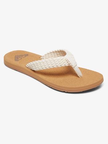 Roxy Porto Braid Women's Flip Flops Beige | SG_LW6584