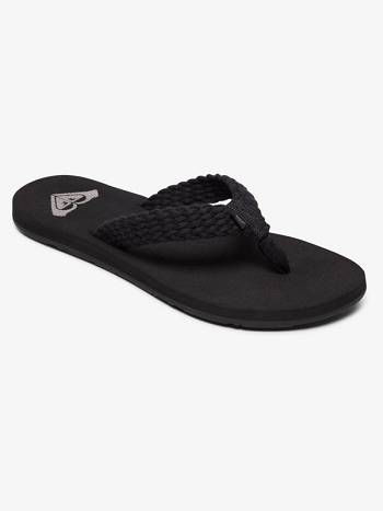 Roxy Porto Braid Women's Flip Flops Black | SG_LW2909