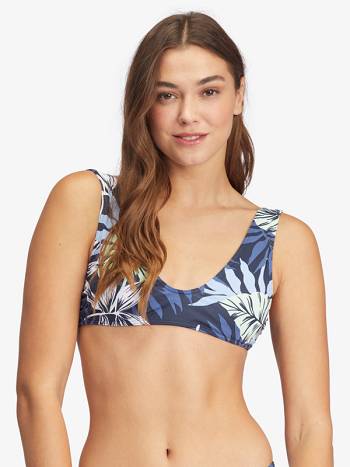 Roxy Printed Beach Classics Bralette Women's Bikinis Indigo flower | SG_LW6768