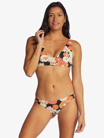 Roxy Printed Beach Classics Cheeky Women's Bikinis Dark Grey flower | SG_LW7005