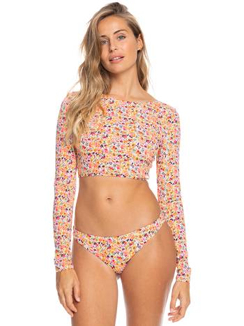 Roxy Printed Beach Classics Cropped Women's Rashguards Rose | SG_LW1624