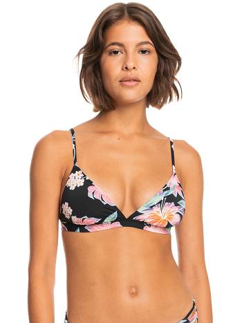 Roxy Printed Beach Classics Fixed Triangle Women's Bikini Tops Dark Grey | SG_LW3921