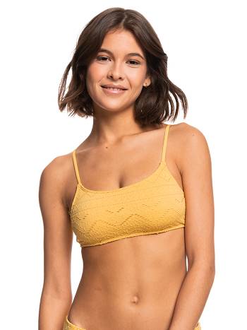 Roxy Quiet Beauty Bralette Women's Bikini Tops yellow | SG_LW4829