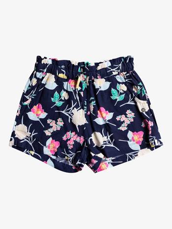 Roxy Rainbow Shower Elastic Waist Kids' Shorts Indigo flower | SG_LW2195