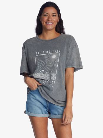 Roxy Rocker Oversized Women's T-Shirt grey | SG_LW1659