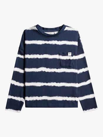 Roxy Roller Coaster Kids' Tops Indigo Stripes | SG_LW1035