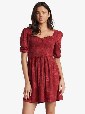 Roxy Rolling Sunsets Women's Dress Red Grey | SG_LW8288