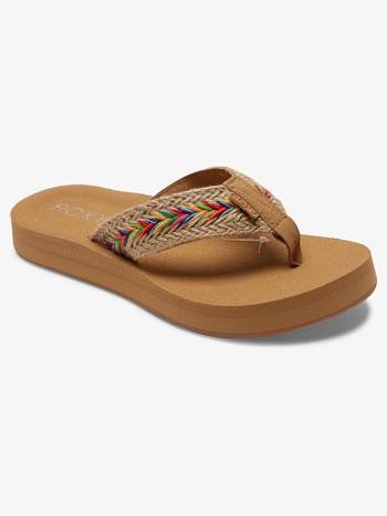 Roxy Rosarito Women's Flip Flops Brown | SG_LW4085