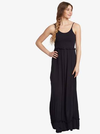 Roxy Run Ahead Crinkle Fabric Women's Dress Black | SG_LW9454