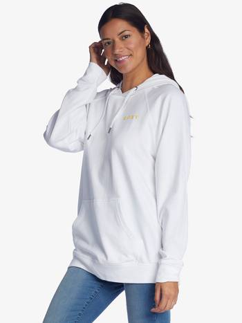 Roxy SURF POSTER GO FOR IT Women's Hoodies White | SG_LW4197