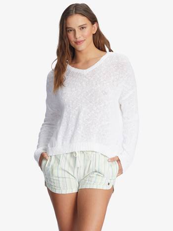 Roxy Sandy Bay Beach Women's Sweaters White | SG_LW3429