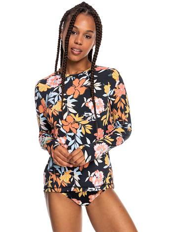 Roxy Sea Skippin Women's Rashguards Dark Grey | SG_LW3135