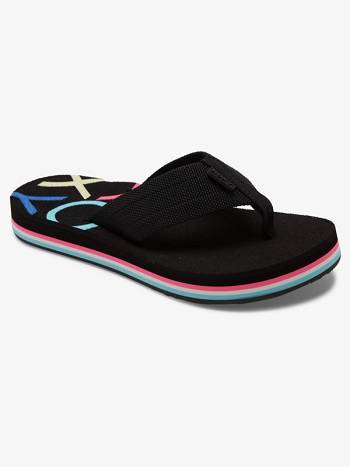 Roxy Send It Women's Flip Flops Black | SG_LW2348