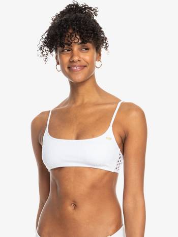 Roxy Shadow In The Sun Bralette Women's Bikinis White | SG_LW2786