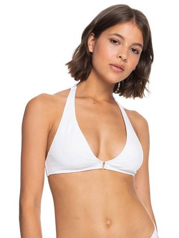 Roxy Shadow In The Sun Halter Women's Bikinis White | SG_LW8413