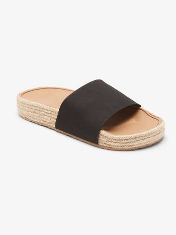 Roxy Slippy Espadrille Women's Sandals Black | SG_LW1252