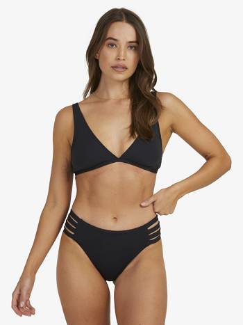 Roxy Solid Beach Classics Elongated Triangle Women's Bikini Tops Black | SG_LW4833