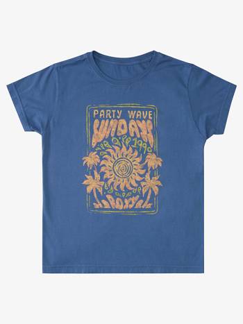Roxy Subliminal Graphic Boyfriend Women's T-Shirt Blue | SG_LW1427