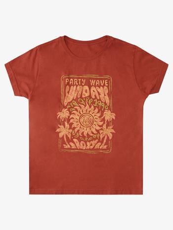 Roxy Subliminal Graphic Boyfriend Women's T-Shirt Red | SG_LW2747