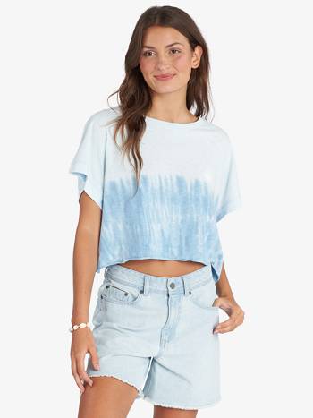 Roxy Sun Around Us Drop Shoulder Women's T-Shirt Blue | SG_LW1183