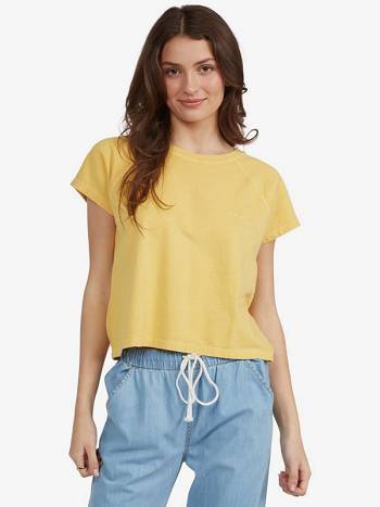 Roxy Sun Lines Oversized Women's T-Shirt yellow | SG_LW8193