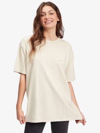 Roxy Sunny Heart Oversized Women's T-Shirt Beige | SG_LW2565