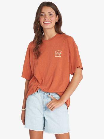 Roxy Sunset Escape Boyfriend Women's T-Shirt orange | SG_LW1436