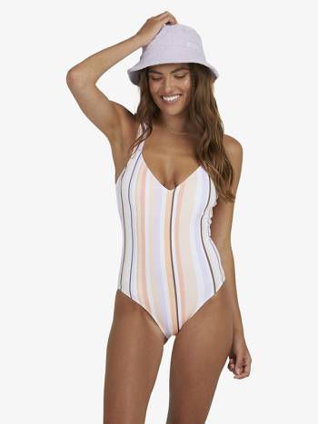 Roxy Sunset Kiss Women's One Pieces Stripes White | SG_LW7775