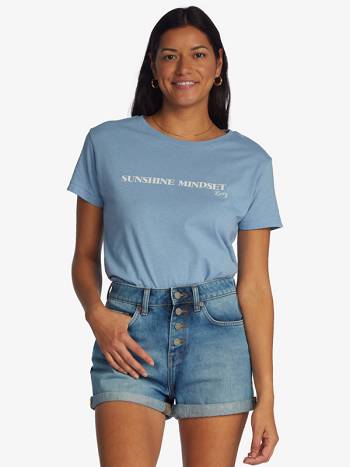 Roxy Sunshine Mindset Boyfriend Women's T-Shirt Blue | SG_LW4264