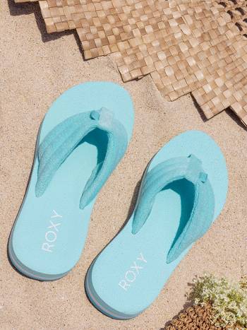 Roxy Surf Check Women's Flip Flops Light Turquoise | SG_LW6639