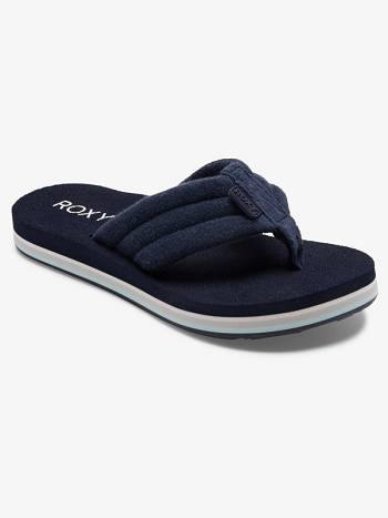 Roxy Surf Check Women's Flip Flops Navy | SG_LW7780