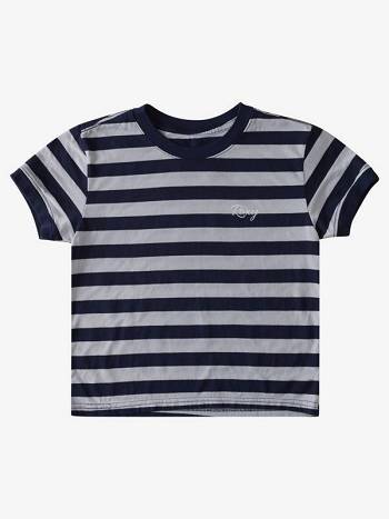 Roxy Surf Club Ringer Kids' T-Shirt Indigo | SG_LW5442