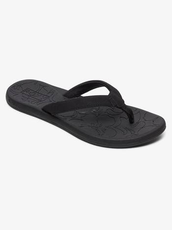 Roxy Vickie Women's Flip Flops Black | SG_LW4716