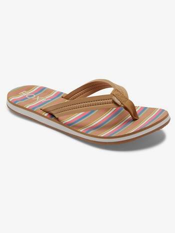 Roxy Vista Loreto Women's Flip Flops Brown | SG_LW4512