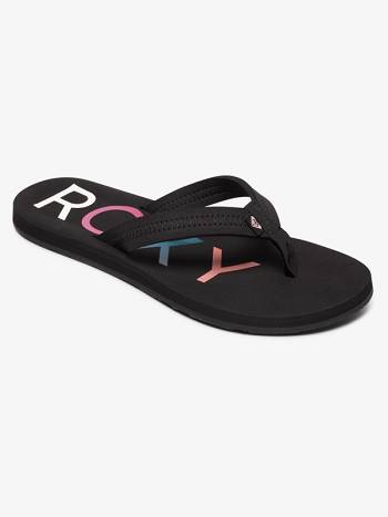 Roxy Vista Women's Flip Flops Black | SG_LW7747