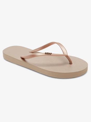 Roxy Viva High Women's Flip Flops Gold | SG_LW1409