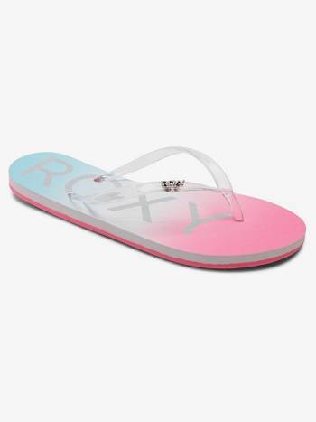 Roxy Viva Jelly Women's Flip Flops White / Pink / Turquoise | SG_LW1999