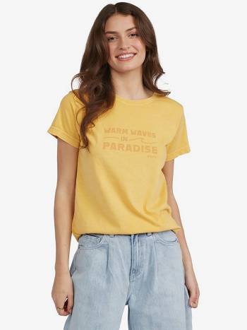 Roxy Warm Waves Boyfriend Women's T-Shirt yellow | SG_LW6042