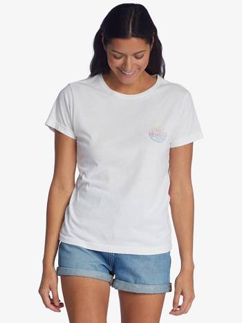 Roxy Waves Of Change Boyfriend Women's T-Shirt White | SG_LW8400