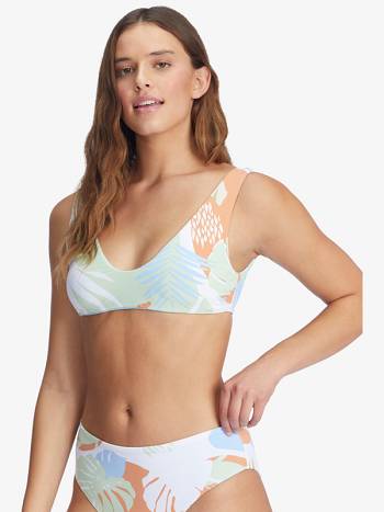 Roxy Wildflowers Reversible Bralette Women's Bikini Tops White | SG_LW2446