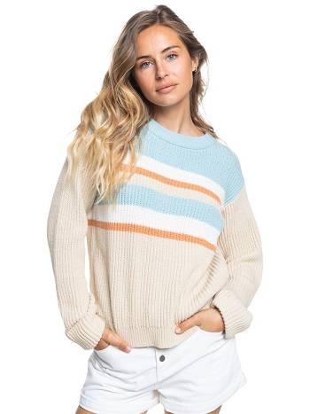 Roxy Wonderland Memories Women's Sweaters Blue Stripes | SG_LW4193